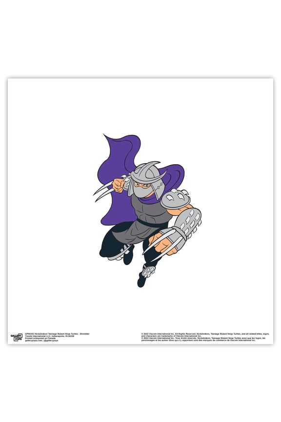 Gallery Pops Nickelodeon Teenage Mutant Ninja Turtles - Shredder Wall Art, Unframed Version, 12" x 12"