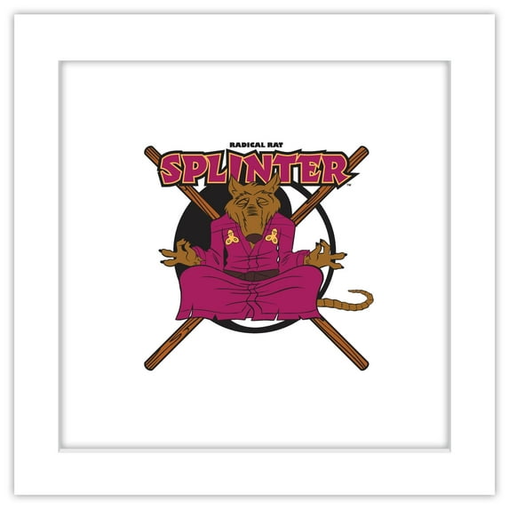 Gallery Pops Nickelodeon Teenage Mutant Ninja Turtles - Splinter Patch Wall Art, White Framed Version, 12" x 12"