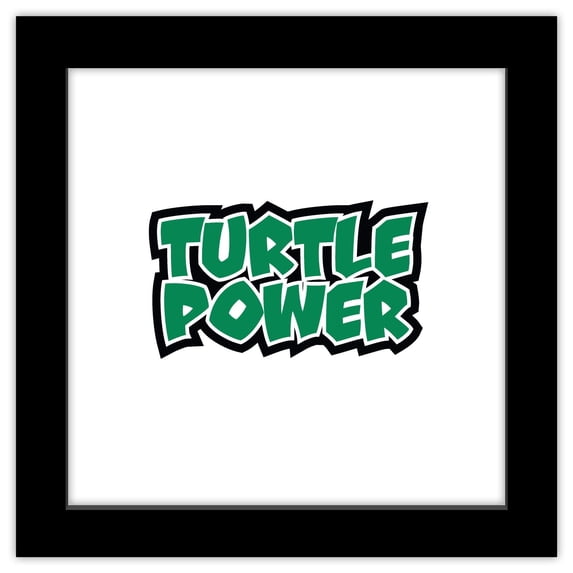 Gallery Pops Nickelodeon Teenage Mutant Ninja Turtles - Turtle Power Wall Art, Black Framed Version, 12" x 12"