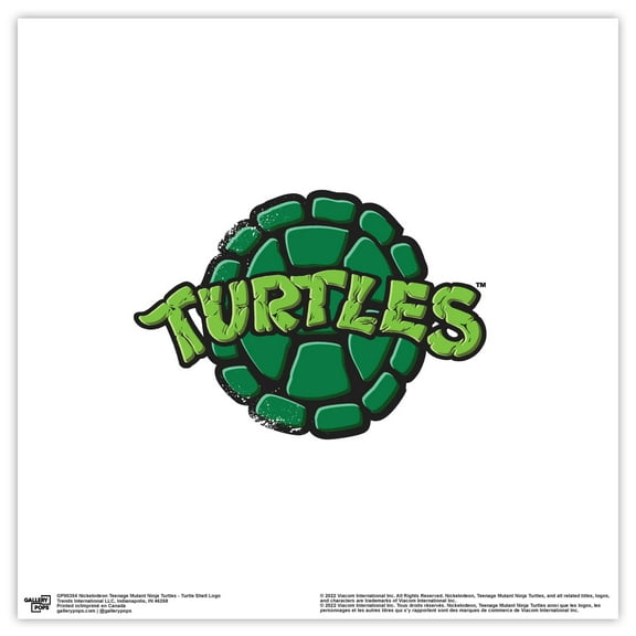 Gallery Pops Nickelodeon Teenage Mutant Ninja Turtles - Turtle Shell Logo Wall Art, Unframed Version, 12" x 12"