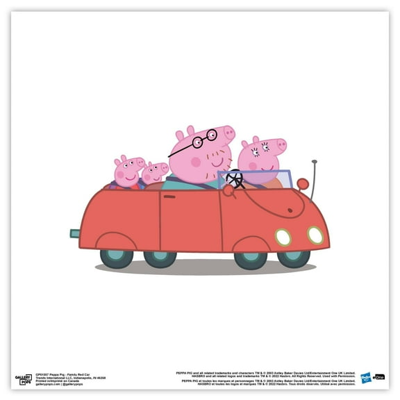 Gallery Pops Peppa Pig - Family Red Car Wall Art