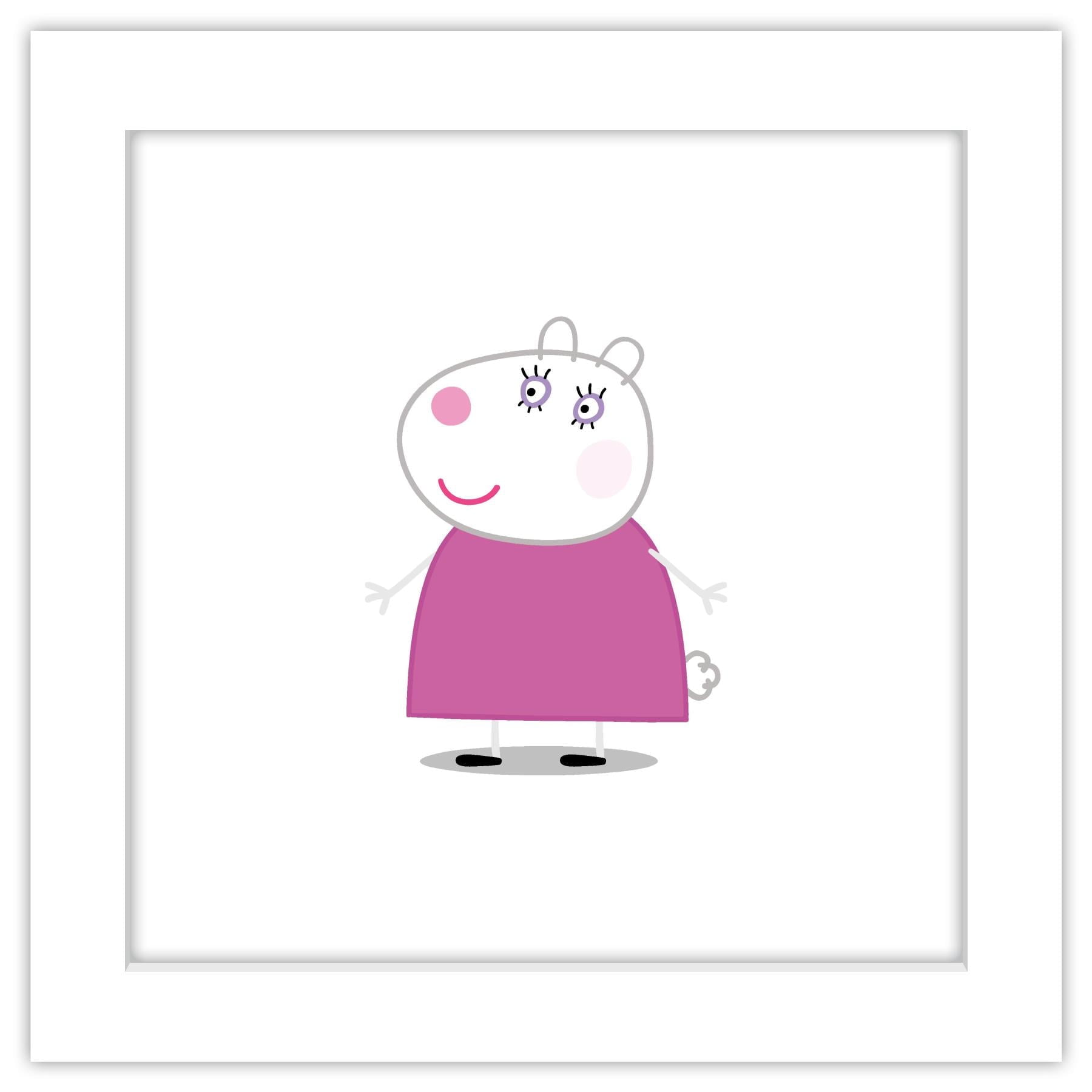 12" x 12" White Framed Peppa Pig Mrs. Sheep Poster