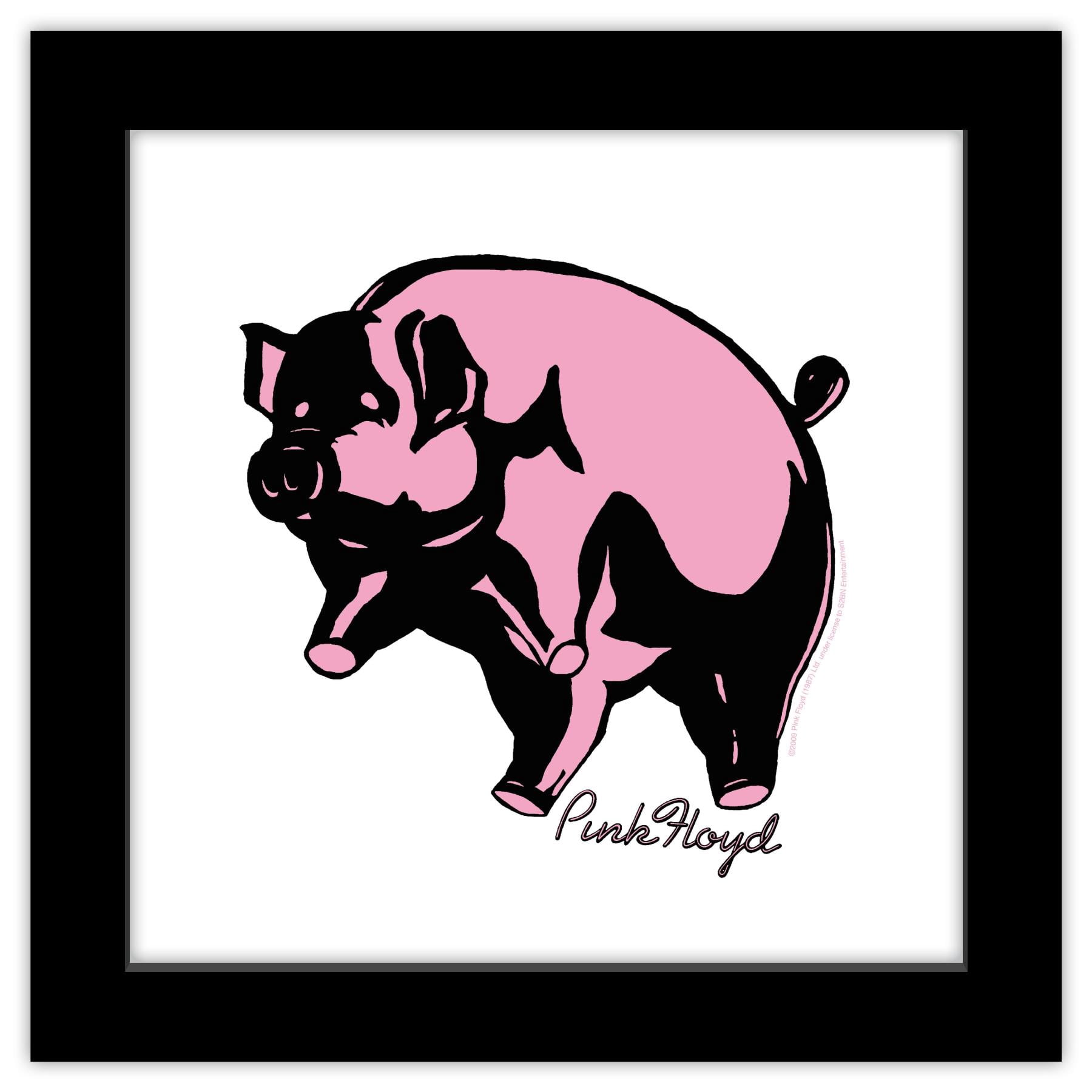 Floyd Sign Gallery Pops Pink Floyd - Flying Pig Wall Art, Black Framed Version, 12 ...