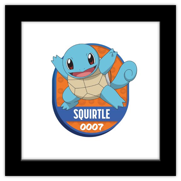 Gallery Pops® Pokémon - All-Time Favorites #0007 Squirtle Wall Art, Black Framed Version