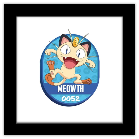Gallery Pops® Pokémon - All-Time Favorites #0052 Meowth Wall Art, Black Framed Version