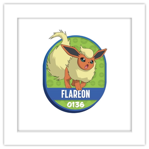 Gallery Pops® Pokémon - All-Time Favorites #0136 Flareon Wall Art, White Framed Version