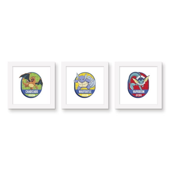 Gallery Pops® Pokémon All-Time Favorites Collection 7 (3-Pack), White Framed Version, 12" x 12"