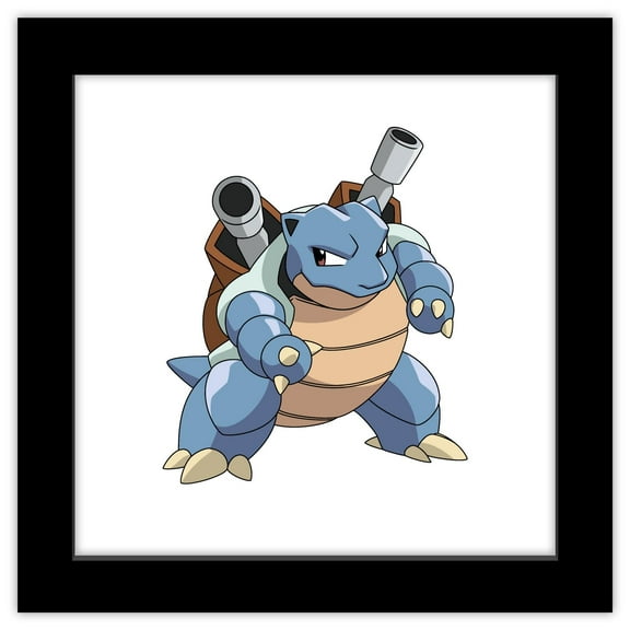 Gallery Pops Pokemon - Blastoise Wall Art, Black Framed Version, 12" x 12"