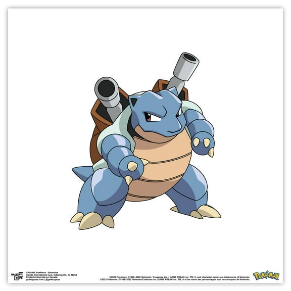 Gallery Pops Pokemon - Blastoise Wall Art, Unframed Version, 12" x 12"