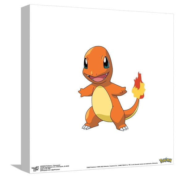 Gallery Pops Pokémon - Charmander Canvas Wall Art, Unframed Version, 12" x 12"