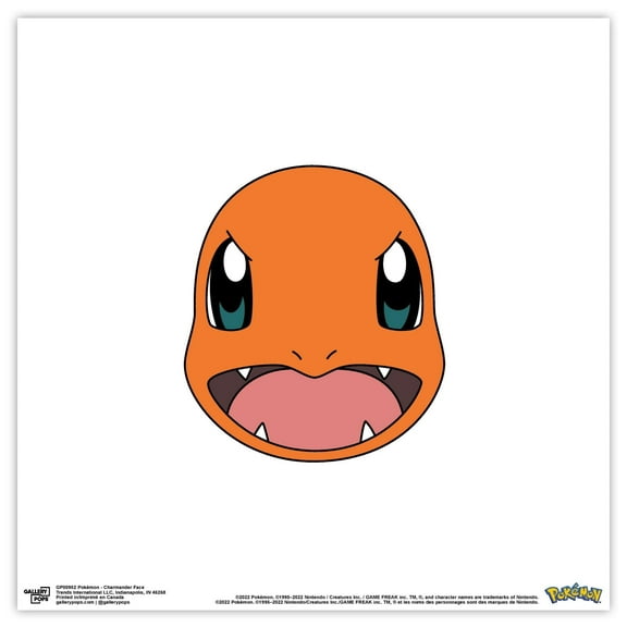 Gallery Pops Pokemon - Charmander Face Wall Art, Unframed Version, 12" x 12"