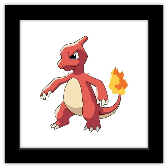 Gallery Pops Pokemon - Charmeleon Wall Art, Black Framed Version, 12" x 12"