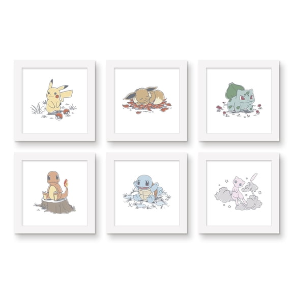 Gallery Pops Pokemon - Daily Sketch Character Wall Art Bundle (6-Pack)