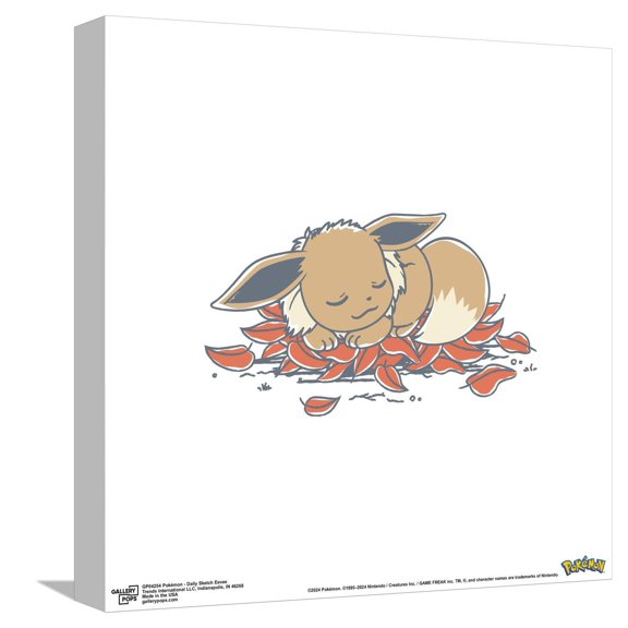 Gallery Pops Pokémon - Daily Sketch Eevee Canvas Wall Art, Unframed Version, 12" x 12"