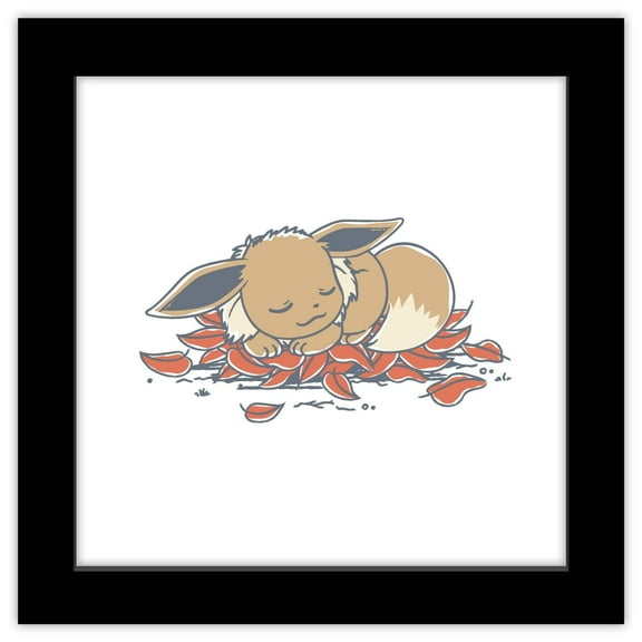 Gallery Pops Pokemon - Daily Sketch Eevee Wall Art, Black Framed Version, 12" x 12"