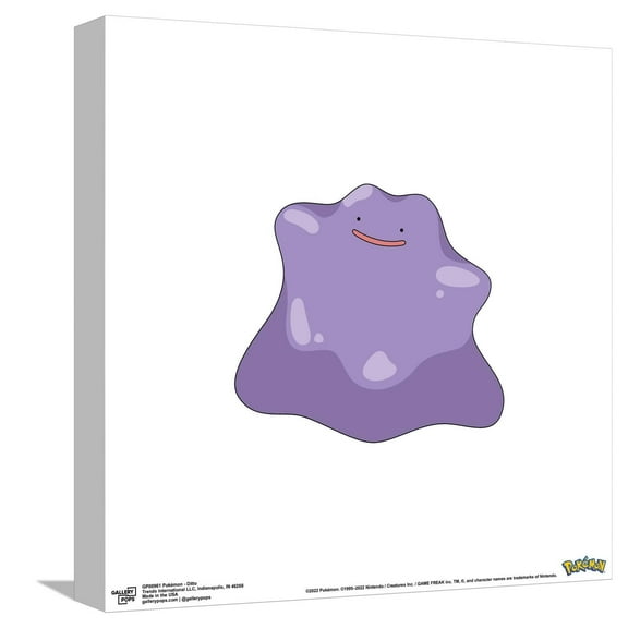 Gallery Pops Pokémon - Ditto Canvas Wall Art, Unframed Version, 12" x 12"
