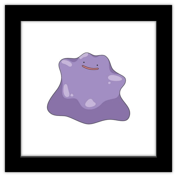Gallery Pops Pokemon - Ditto Wall Art, Black Framed Version, 12" x 12"