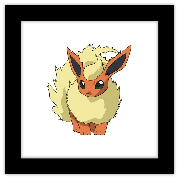 Gallery Pops Pokemon - Flareon Wall Art, Black Framed Version, 12" x 12"