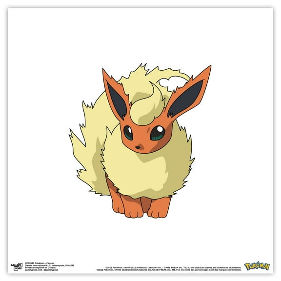 Gallery Pops Pokemon - Flareon Wall Art, Unframed Version, 12" x 12"