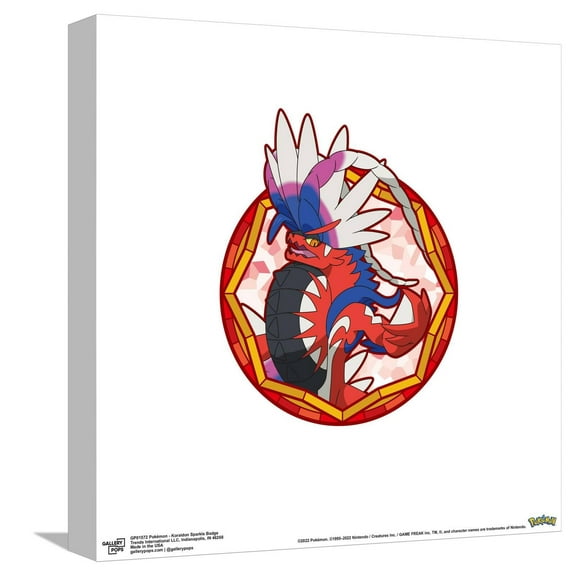 Gallery Pops Pokémon - Koraidon Sparkle Badge Canvas Wall Art, Unframed Version, 12" x 12"
