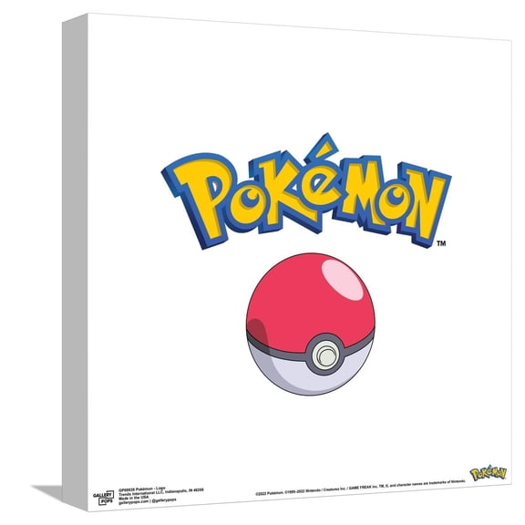 Gallery Pops Pokémon - Logo Canvas Wall Art, Unframed Version, 12" x 12"