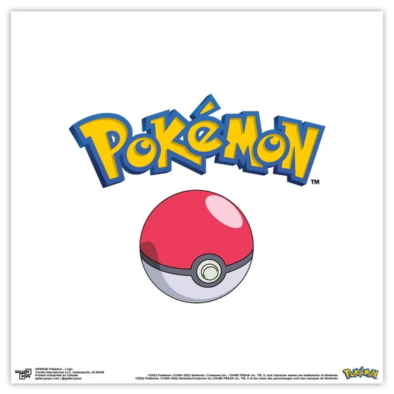 Gallery Pops Pokemon - Logo Wall Art, Unframed Version, 12" x 12"