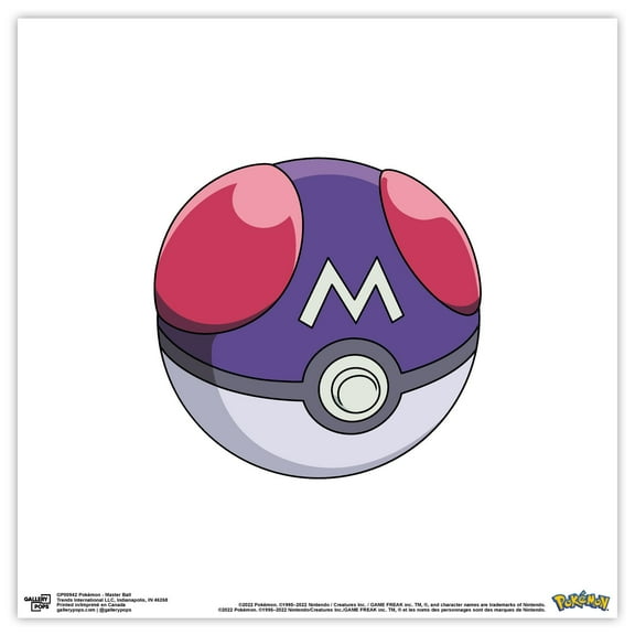 Gallery Pops Pokemon - Master Ball Wall Art, Unframed Version, 12" x 12"