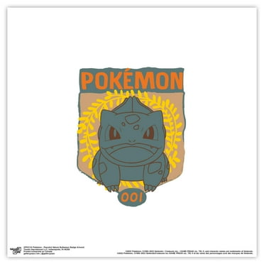 Gallery Pops Pokemon - Peaceful Nature Bulbasaur Badge Artwork Wall Art, Unframed Version, 12" x 12"