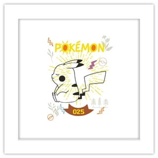 Trends International Gallery Pops Pokemon - Pikachu Waving Pose Wall Art,  Black Framed Version, 12'' x 12