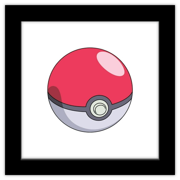 Gallery Pops Pokemon - Poke Ball Wall Art, Black Framed Version, 12" x 12"