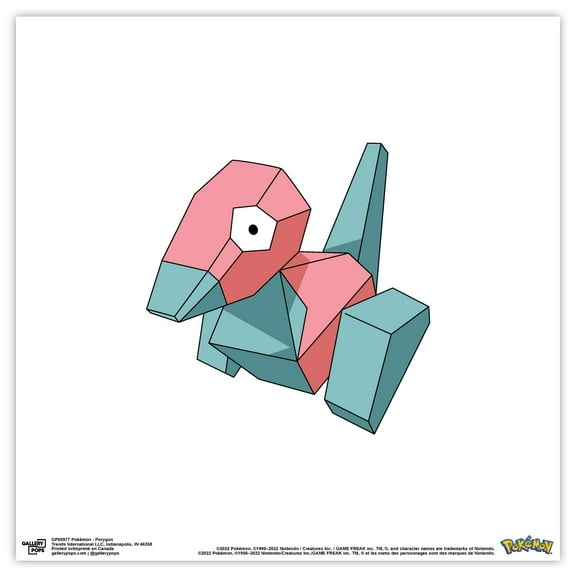 Gallery Pops Pokemon - Porygon Wall Art, Unframed Version, 12" x 12"