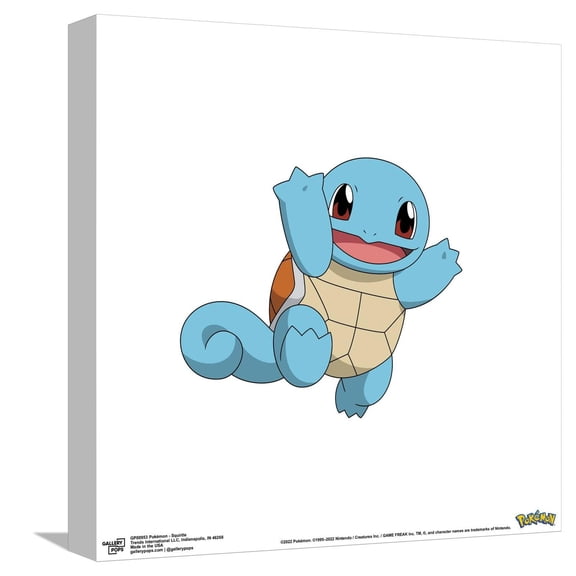 Gallery Pops Pokmon - Squirtle Canvas Wall Art, Unframed Version, 12" x 12"