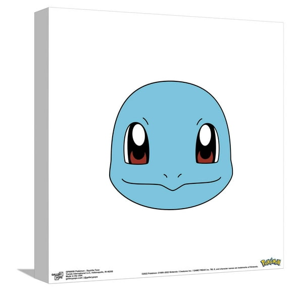 Gallery Pops Pokémon - Squirtle Face Canvas Wall Art, Unframed Version, 12" x 12"