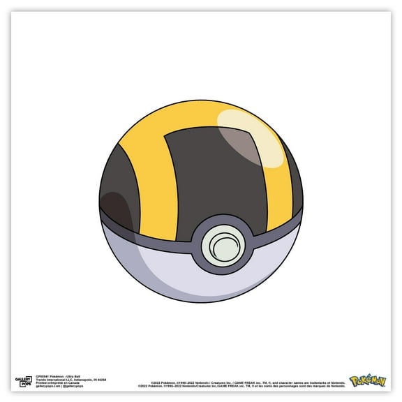Gallery Pops Pokemon - Ultra Ball Wall Art, Unframed Version, 12" x 12"