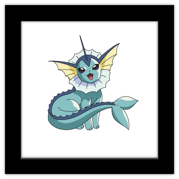 Gallery Pops Pokemon - Vaporeon Wall Art, Black Framed Version, 12" x 12"
