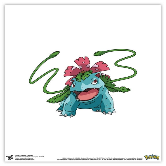 Gallery Pops Pokemon - Venusaur Wall Art, Unframed Version, 12" x 12"