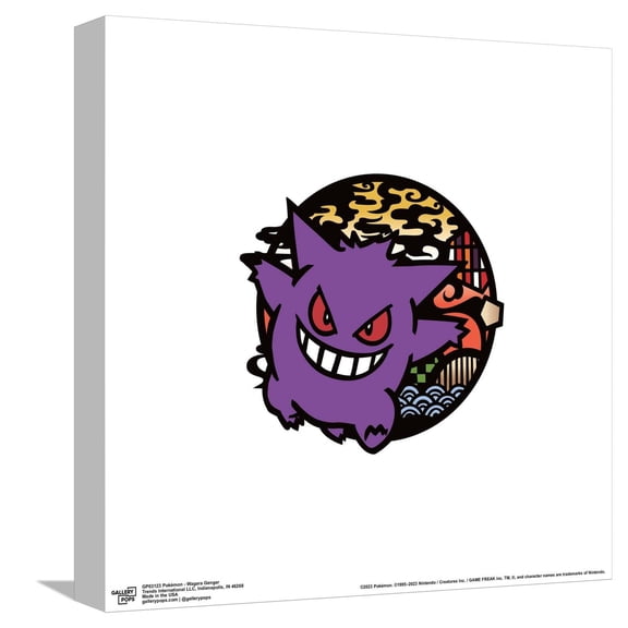 Gallery Pops Pokmon - Wagara Gengar Canvas Wall Art, Unframed Version, 12" x 12"