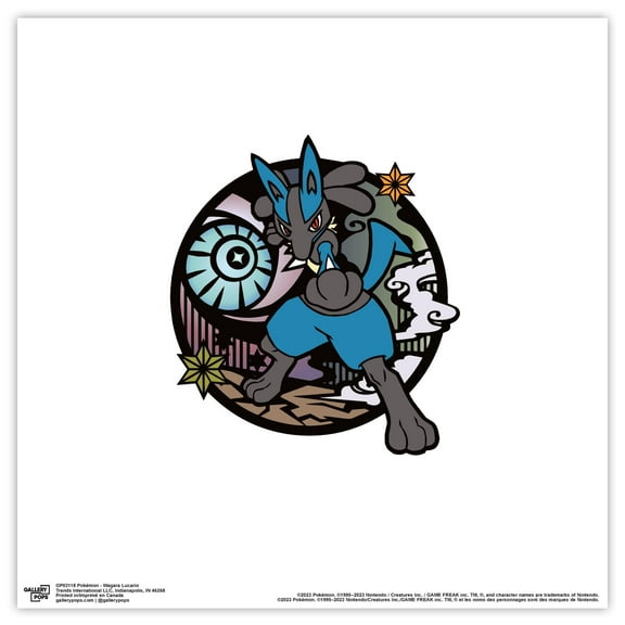 Gallery Pops Pokemon - Wagara Lucario Wall Art, Unframed Version, 12" x 12"