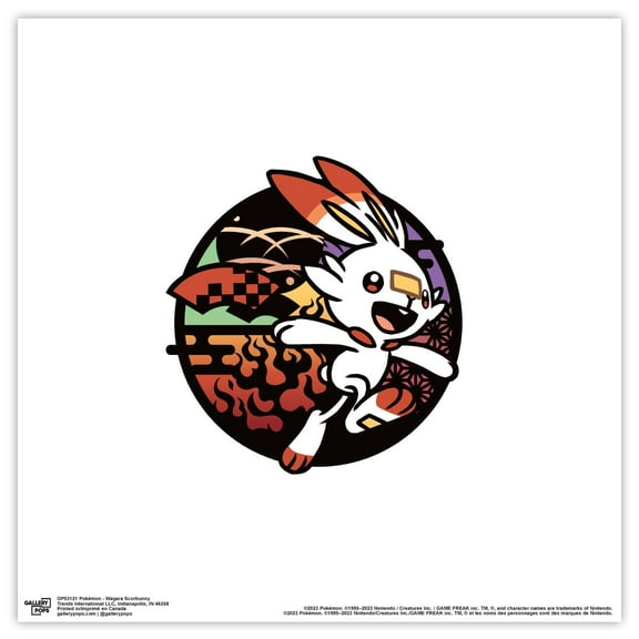 Gallery Pops Pokemon - Wagara Scorbunny Wall Art, Unframed Version, 12" x 12"