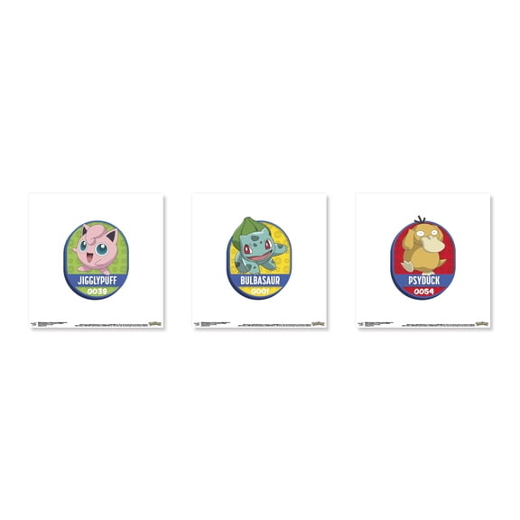 Gallery Pops® Pokemon All-Time Favorites 2 Wall Art Bundle (3-Pack), Unframed Version, 12" x 12"
