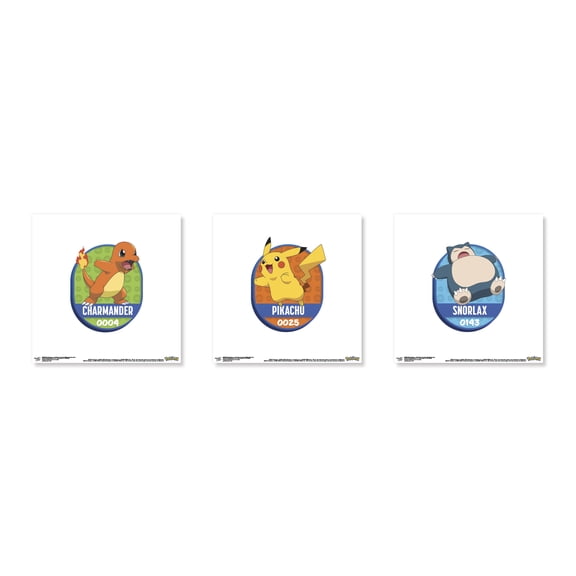 Gallery Pops® Pokemon All-Time Favorites 4 Wall Art Bundle (3-Pack), Unframed Version, 12" x 12"