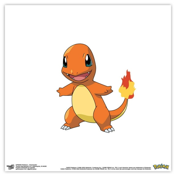 Gallery Pops Pokemon - Charmander Wall Art, Unframed Version, 12" x 12"