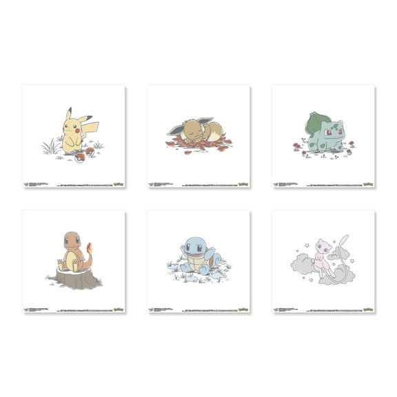 Gallery Pops Pokemon - Daily Sketch Character Wall Art Bundle (6-Pack)