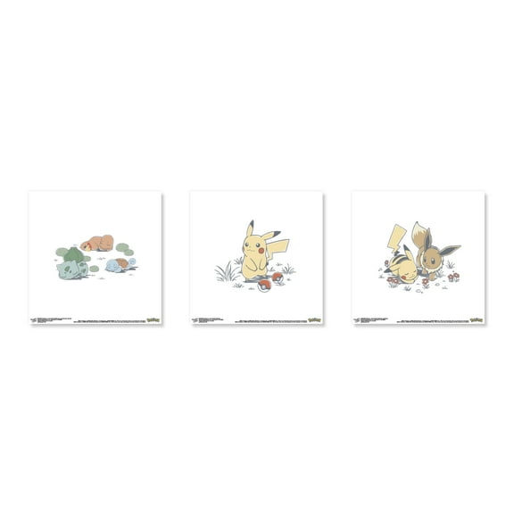 Gallery Pops Pokemon - Daily Sketch Scenic Wall Art Bundle (3-Pack)