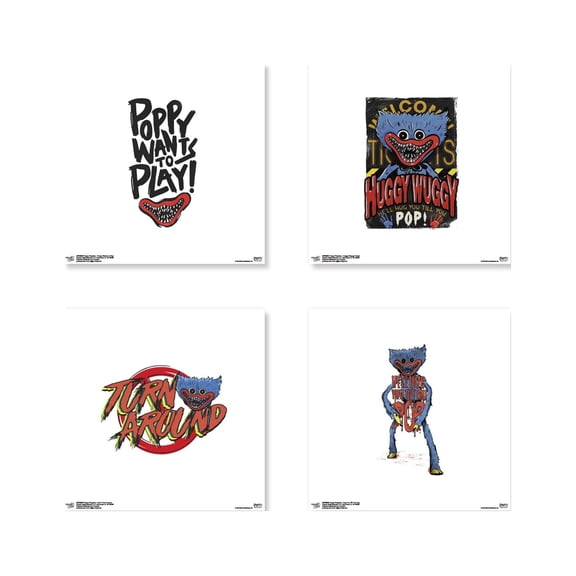 Gallery Pops Poppy Playtime - Huggy Wuggy Wall Art Bundle (4-Pack)