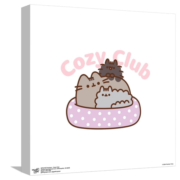 Gallery Pops Pusheen - Cozy Club Canvas Wall Art, Unframed Version, 12" x 12"