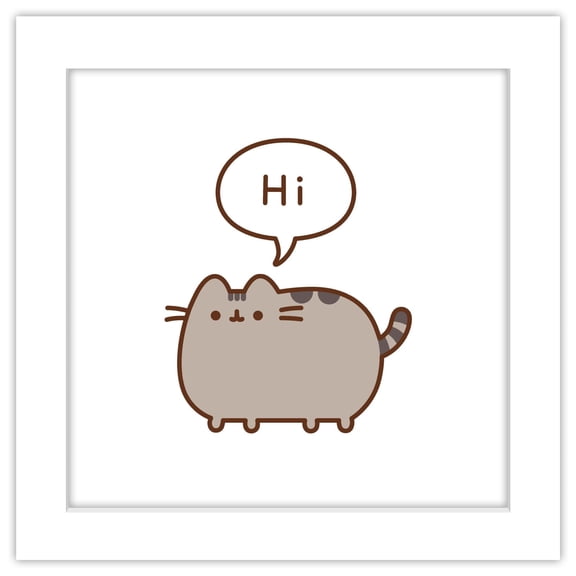 Gallery Pops Pusheen - Hi Wall Art, White Framed Version, 12" x 12"