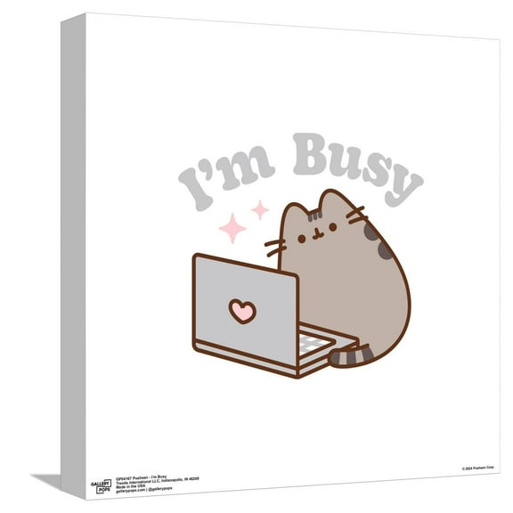 Gallery Pops Pusheen - I'm Busy Canvas Wall Art, Unframed Version, 12" x 12"