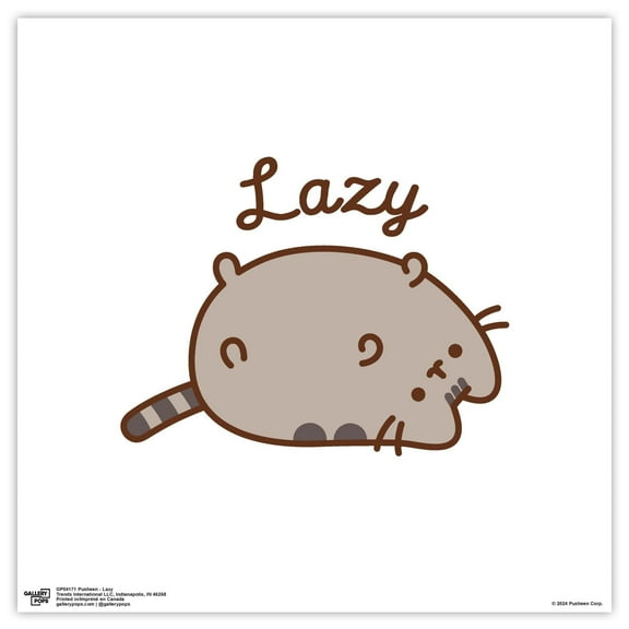 Gallery Pops Pusheen - Lazy Wall Art, Unframed Version, 12" x 12"