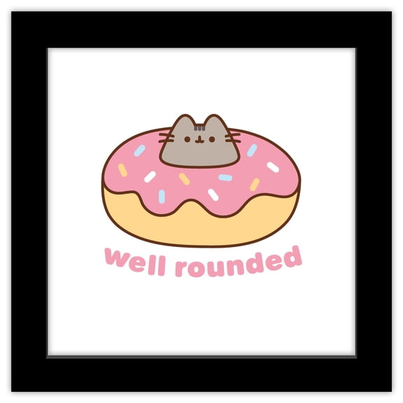 Gallery Pops Pusheen - Well Rounded Wall Art, Black Framed Version, 12" x 12"